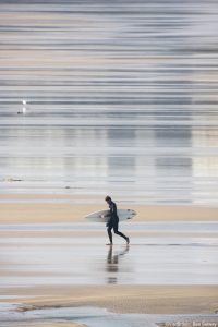 A surfer at Fistral, Newquay