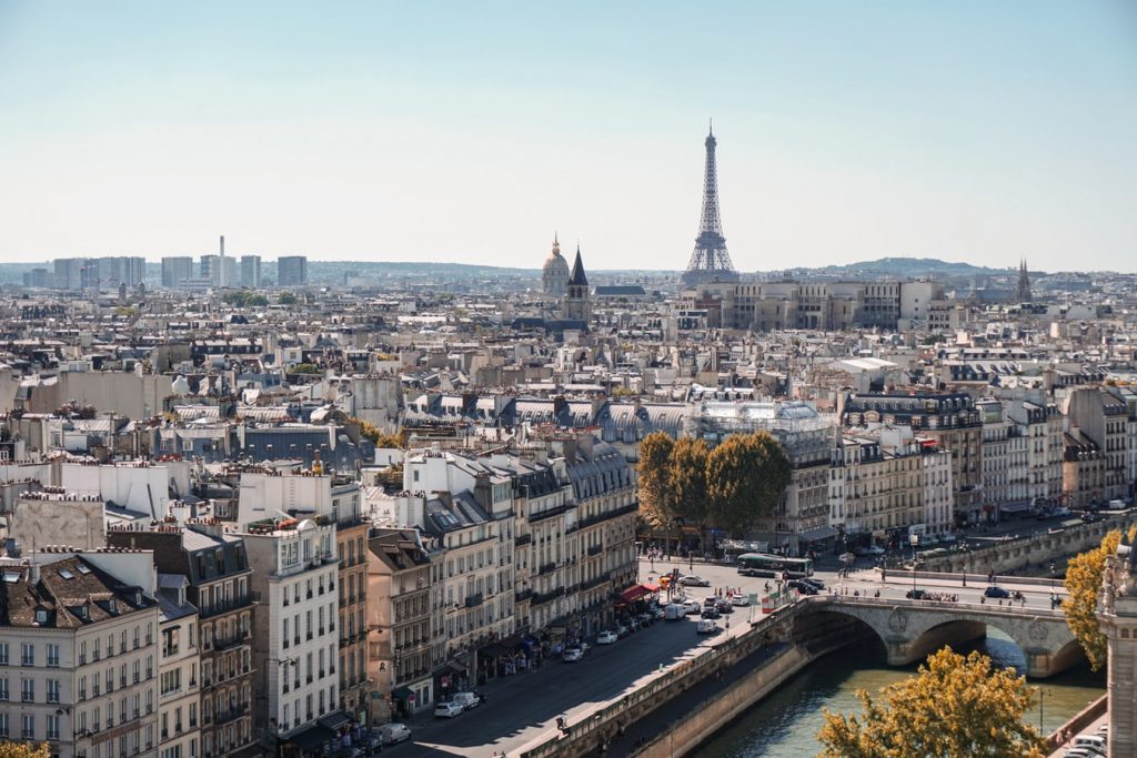 city of Paris Eiffel Tower in background