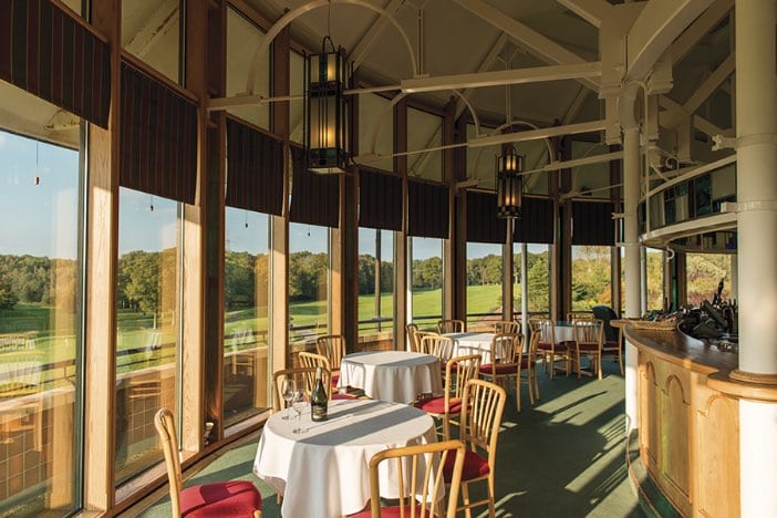 EAST SUSSEX NATIONAL HOTEL dining room overlooking golf course