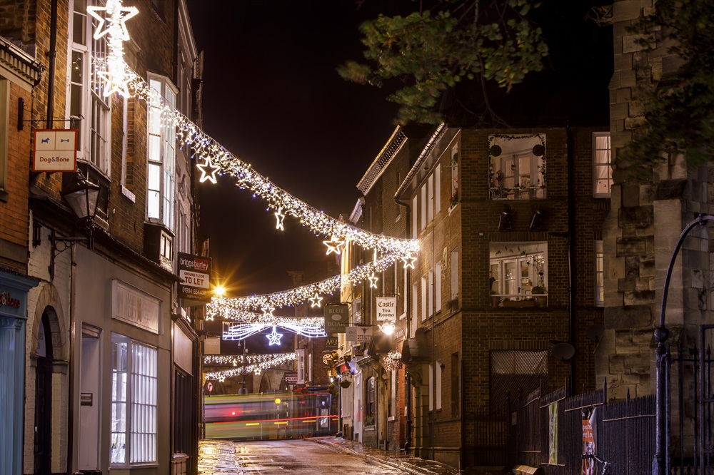 An image showing the York Winter lights on a winter night. 