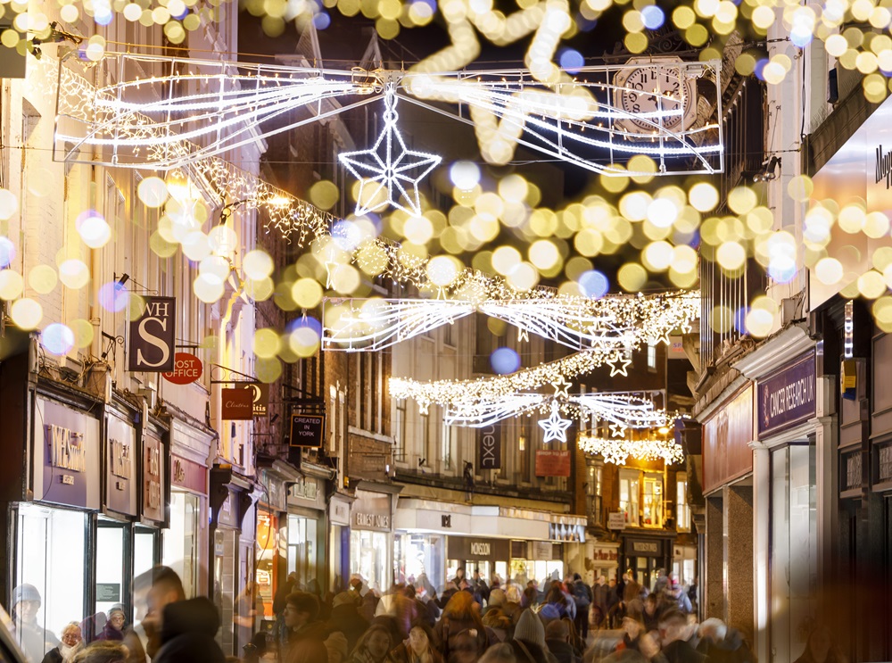 An image showing the York Winter lights on a winter night. 