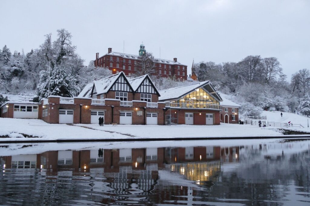 An exterior shot of the Albright Hussey Manor Hotel. 