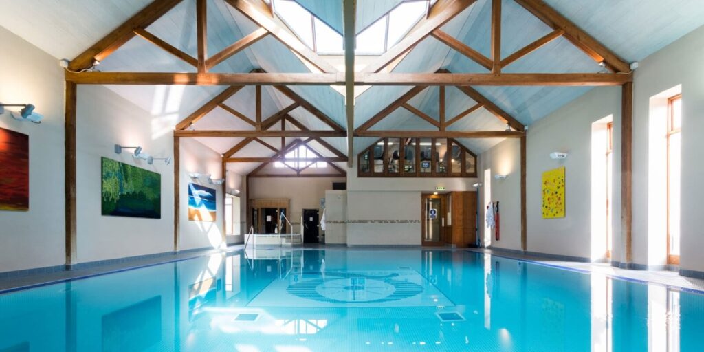 Image of the pool at The Quy Mill Hotel and Spa.